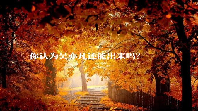 你认为吴亦凡还能出来吗？
